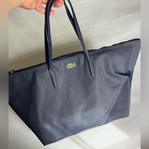 Lacoste Navy Blue Tote with Crocodile Logo